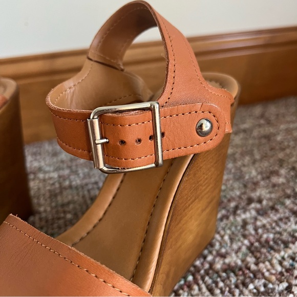 Steve Madden Candis Cognac Leather Wedge Sandal Size 9 - Picture 7 of 9